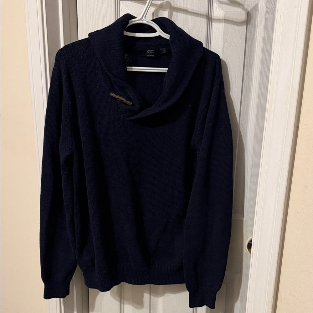 J. Crew Dark Blue Cowl Neck Sweater